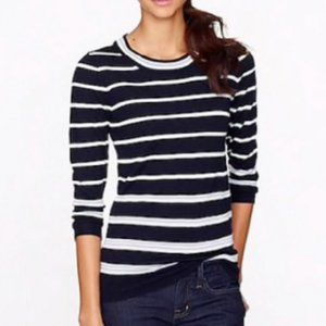 J. Crew Striped Merino Wool Sweatshirt Navy Blue Size XS